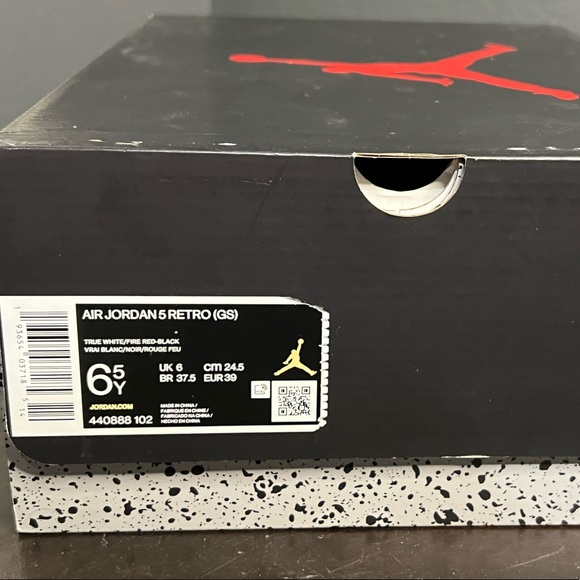 Jordan 5 Retro Fire Red Silver Tongue  6.5Y GS (440888-102)  2020 100% AUTHENTIC - Picture 13 of 13